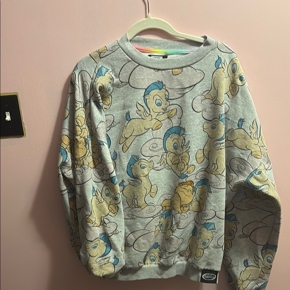 Disney Gray and Blue Crewneck Sweater with pegasus print